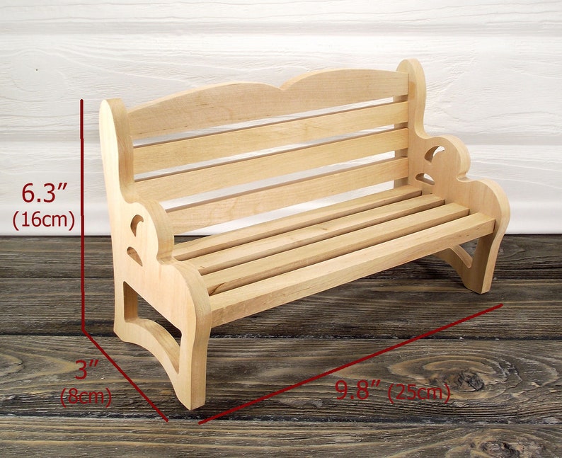 Wooden Doll Garden Bench Wood Doll Furniture for 1/6 dolls Etsy