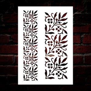 Floral Border Stencil Reusable DIY Craft Mylar Stencil for Paint Furniture Home Decor Large Wall Stencil