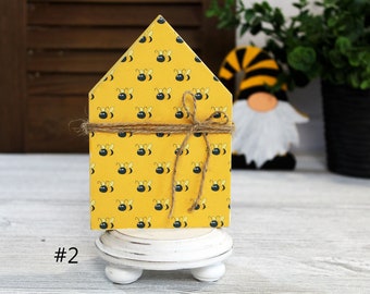 Set 3 Cartelli Decorativi In Legno A Tema Famiglia - Vassoi A Gradoni Rustici Per Tavolo, Mensola E Parete - 14,5/12,7/10,9 Cm
