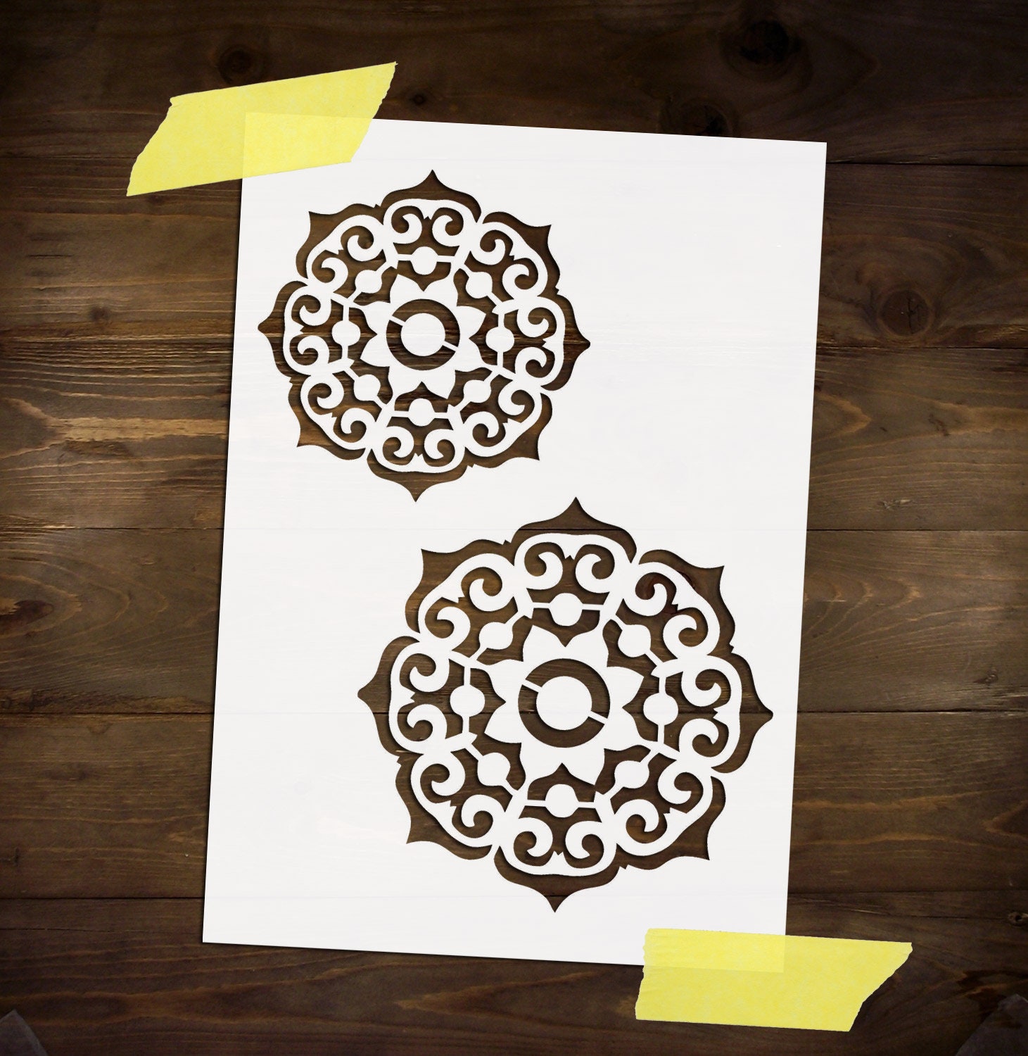 Two Small Mandalas Stencil Reusable DIY Craft Mylar Stencil Etsy