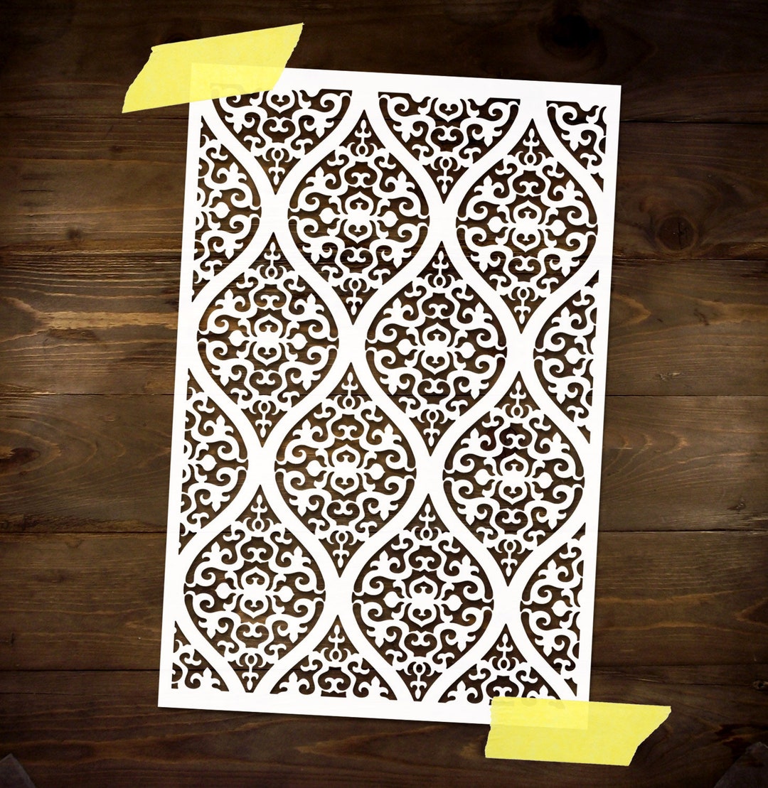 Arabesque Ornament arabic Oriental Moroccan Pattern Stencil Reusable DIY  Craft Mylar Stencil for Paint Furniture Large Wall Stencil - Etsy, image size:1080x1109
