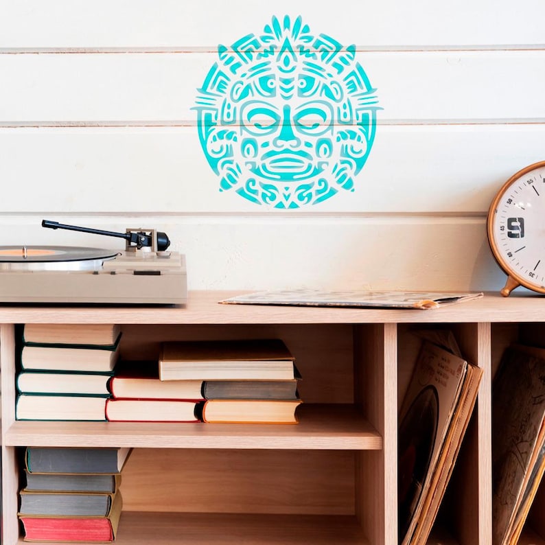 Aztec Ritual Mask Stencil - DIY Mylar Painting Stencils for Walls ...