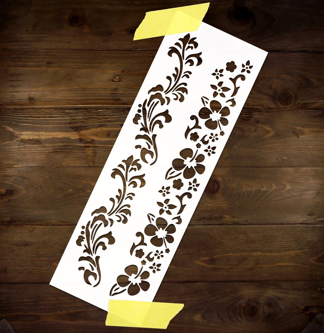 Rose Border Stencil Reusable DIY Craft Mylar Stencil Floral Home Decor