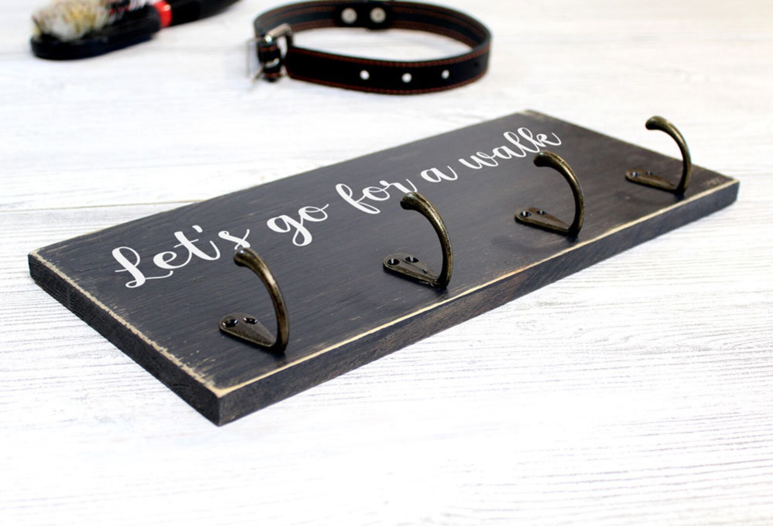 Dog Leash Hook for Wall Personalized 4 hooks Custom dog Etsy