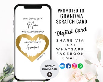 Grandma Pregnancy Announcement Digital Scratch Card, Mother&#39;s Day Baby Announcement Card to Mom, Promoted to Grandma, to be Grandma,