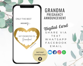 Grandma Pregnancy Announcement Scratch Card, Digital Card, Promoted to Grandma, Going to be Grandma, Mothers Day Grandma Baby Reveal