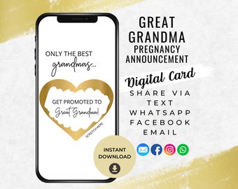 Great Grandma Pregnancy Announcement Scratch Card, Digital Card, Promoted to Great Grandma, Going to be Great Grandma, Baby Announcement