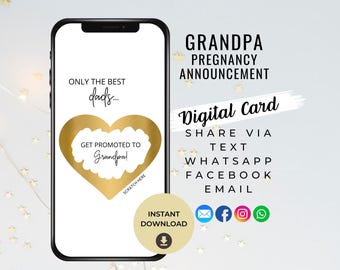 Grandpa Pregnancy Announcement Digital Scratch Card, Going to Be Grandpa, Promoted to Grandpa, Going to be Great Grandpa, Father's Day