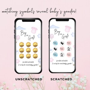 Gender Reveal Scratch Card, Digital Girl Scratch Card Game, Gender Reveal Idea, Digital Gender Announcement, Its a Girl, Having a Girl image 2