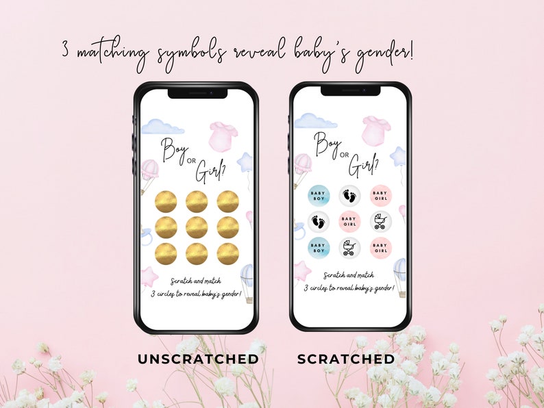 Gender Reveal Scratch Card, Digital Girl Scratch Card Game, Gender Reveal Idea, Digital Gender Announcement, Its a Girl, Having a Girl image 2