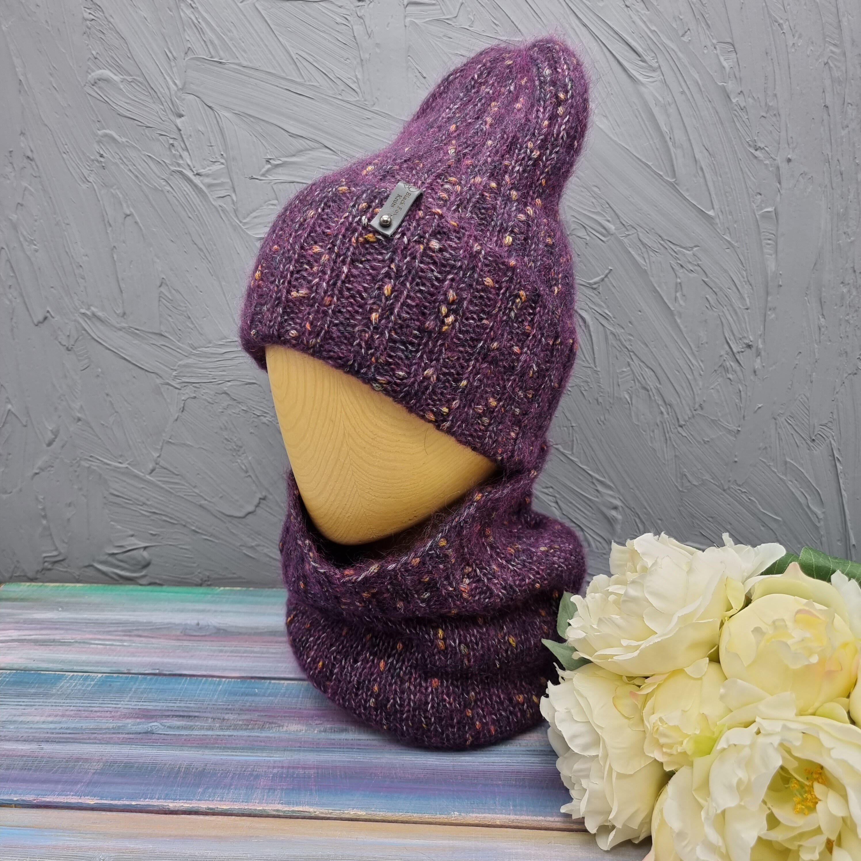 Hat and scarf set for women. Knit accessories for winter. Knit Etsy