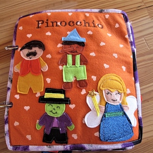 QUIET BOOK PINOCCHIO, fabric book, Montessorian book