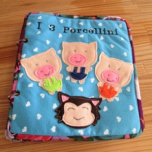 QUIET BOOK The three little pigs, sensorial, educational, Montessori book