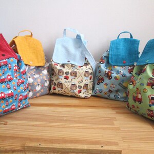 CHILDREN&#39;S BACKPACK, lined cotton nursery school backpack