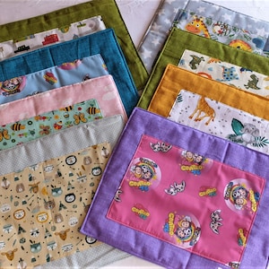 Washable cotton placemats for breakfast, snacks, and lunch