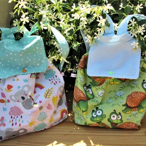 BACKPACK for children, customizable, in cotton, for nursery, kindergarten