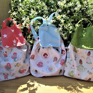 BACKPACK FOR GIRLS, customizable, in cotton, for nursery, nursery school