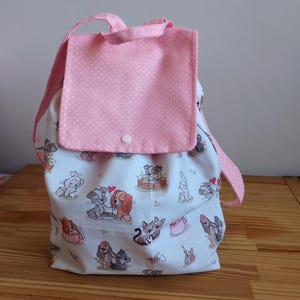 MOCHILA para niñas, personalizable, en algodón, lavable