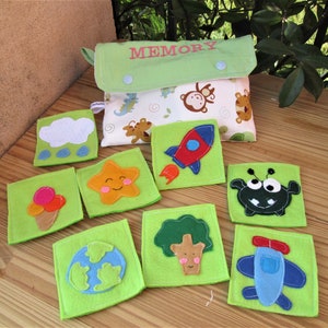 MEMORIA, juego de memoria, juego educativo, fieltro lavable