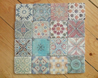 16 tiles, natural stone, Moroccan style tiles