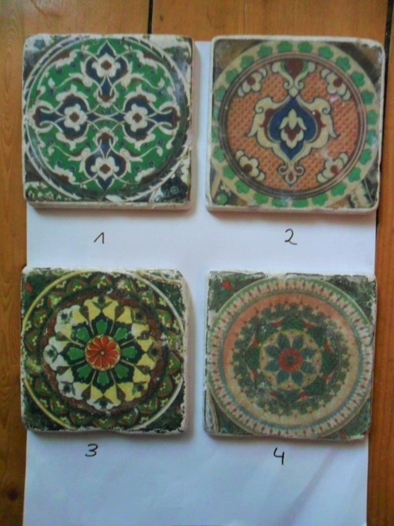 Tiles, tiles, natural stone tiles, 4 pieces Green, Morocco U1 image 2