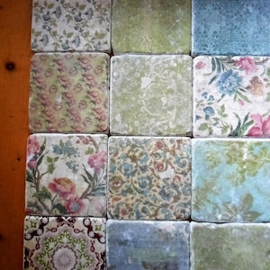 Tiles, tiles, natural stone tiles green tones 20 pieces!