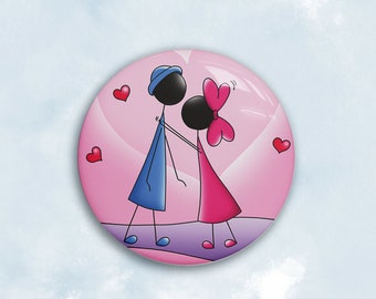 Badge Love Lover Kiss Kiss Couple Gugus in colors