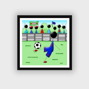 Póster impreso Fútbol Decoración pared habitación niño Formato cuadrado