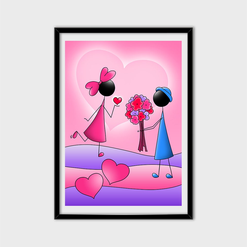 Affiche Décorative Déclaration d'amour Cadeau Saint-Valentin A3 A4