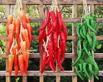 Decorazione artificiale di frutta e verdura, mais, peperone e aglio finti, decorazione da appendere alla parete, piante da hotel