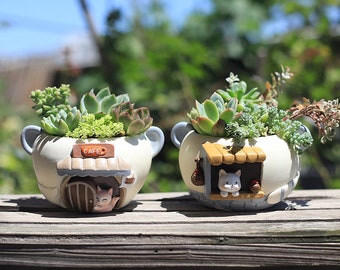 Pot Succulent en résine pour la décoration de la maison, jardinière succulente créative pour la maison, Pot de plantes, Pot de fleurs, cadeau d'anniversaire