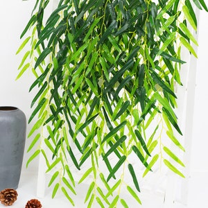 Piante di fiori artificiali, rampicanti, rami di salice e foglie da appendere al muro, decorazione vegetale fai da te, pianta finta, edera rampicante, decorazione per la casa