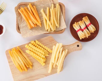 10 Stück Simulierte Pommes Frites, Fake Kartoffelchips, Food Model Requisiten Küchendekoration