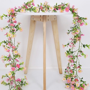 2,1 m künstliche Blumenranke für Hochzeit, Wandbehang Gänseblümchenblumendekoration Gartenbogen DIY Fake Plant Vine Flower Home Decoration