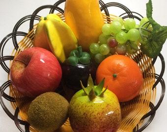 Decorazione simulata di frutta e verdura, uva finta, mela, modello di frutta finta, accessori alimentari