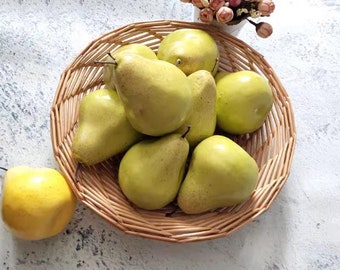 Decoración de frutas y verduras simuladas, pera falsa, verde, pera amarilla, modelo de comida, accesorios, decoración de cocina