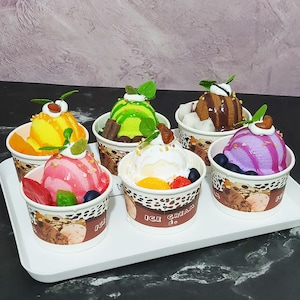 Fake Ice Cream Model,Simulated Soft Cream Desserts,Fake Food Model Children&#39;s Toys, Cooking Teaching Props,Dessert Shop Decoration