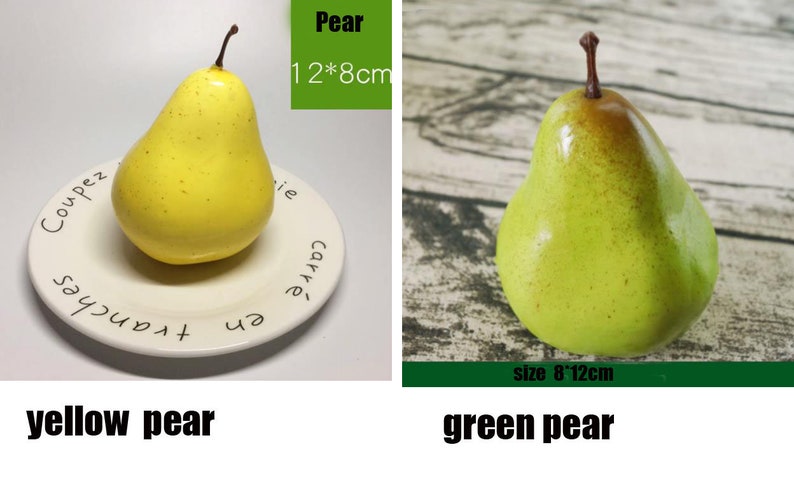 Simulated Vegetable Fruit Decoration Fake Pear Green Pear Yellow Pear Model Food Props Kitchen Decoration image 5