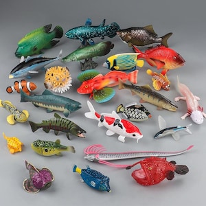fake fish and poles Miniature Fishing Pole with : Toys & Games plastic casting plug 10PCS artificial fish Fake Fish