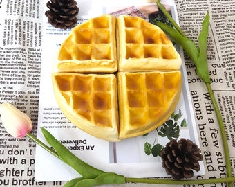 Fake Waffle Cookies,Simulated Soft Bread Desserts,Food Model Props,Dessert Shop Decoration