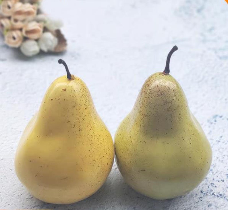 Décoration simulée de fruits et légumes fausse poire, poire verte, modèle de poire jaune, accessoires de cuisine, décoration image 4