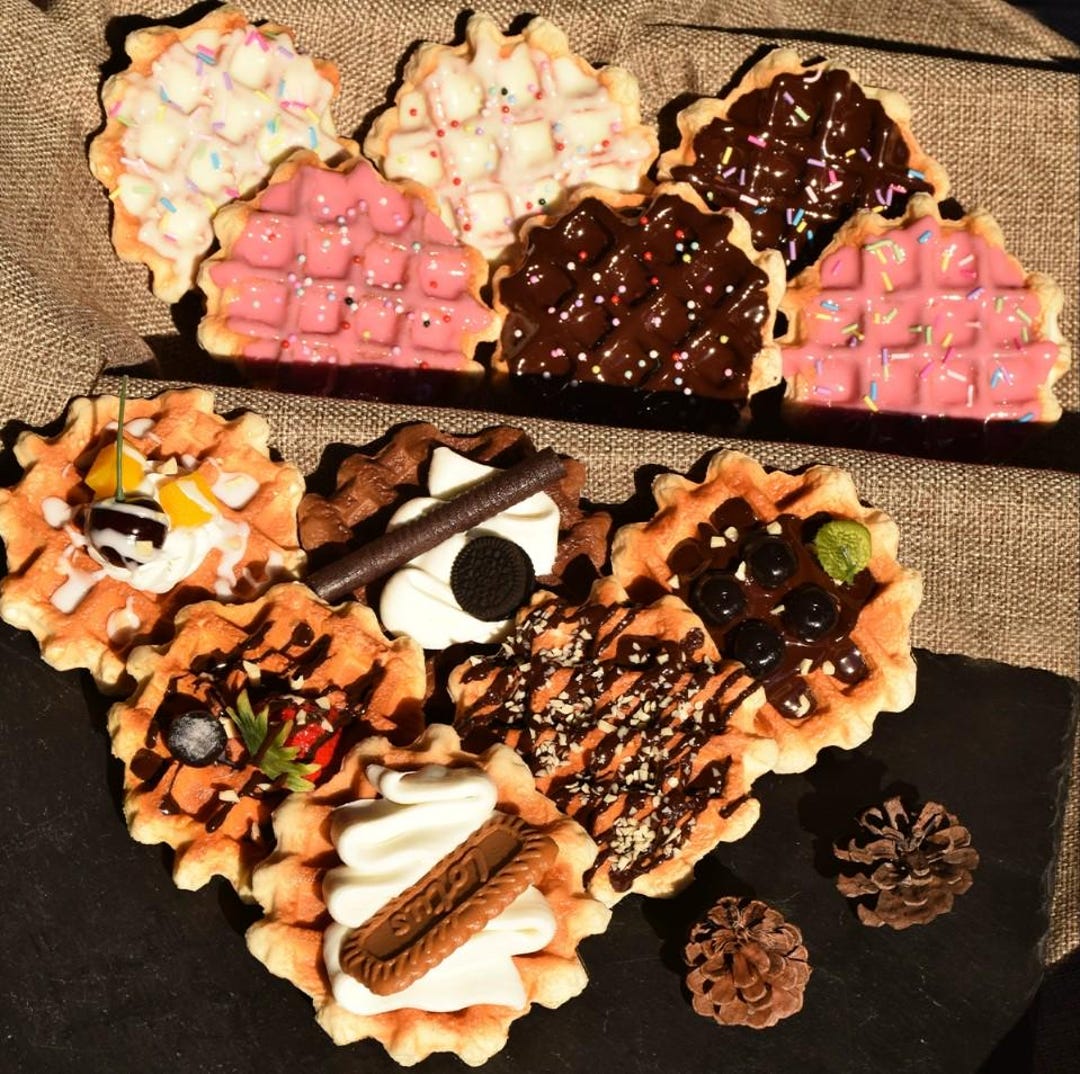 Fake Waffle Cakes,simulated Soft Dessert Cake,food Model Props,window ...