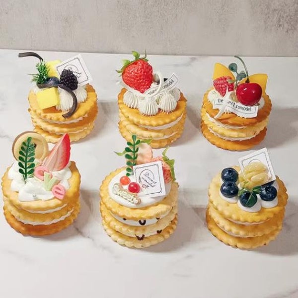 Gefälschte Sandwich-Keks-Modell, simulierte Dessert-Sahne-Torte, Fake-Food-Modell Kinderspielzeug, Kochunterricht Requisiten, Dessert-Shop-Dekoration