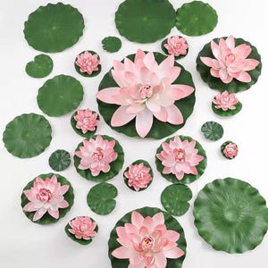 Artificial Lotus Flower, 10cm Diameter Fake Lotus Pool Leaf Decoration Fish Tank Flowers