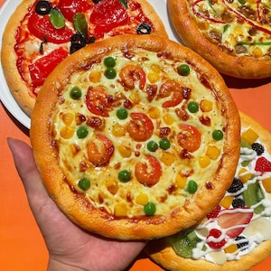 8 inch Fake Shredded Pork Pizza,Simulated Food Props,Fake Sausage Vegetable Pizzas