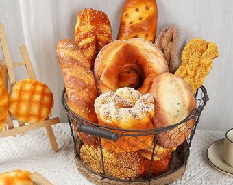 Fake Rye Bread Model,Simulated Soft fragrant Cake Toast,Dharma Stick, Fake Food Model , Cooking Teaching Props,Sweet Shop Decoration