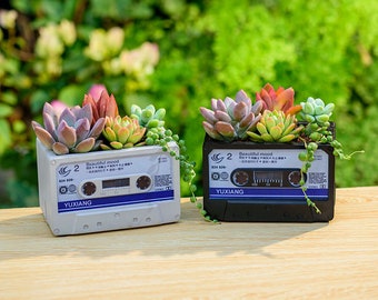 Resin Creative Retro Tape Succulent Pot for Home Decration,Indoor Succulent Planter,Plant Pot,Flower Vase,Flowerpot Birthday Gift