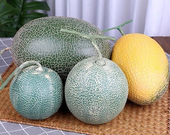 Fake Plastic Hami Melon Model,Simulated Vegetables Fruit ,Fake Food Model ,Simulated Cooking Ingredients, Kitchen Decoration