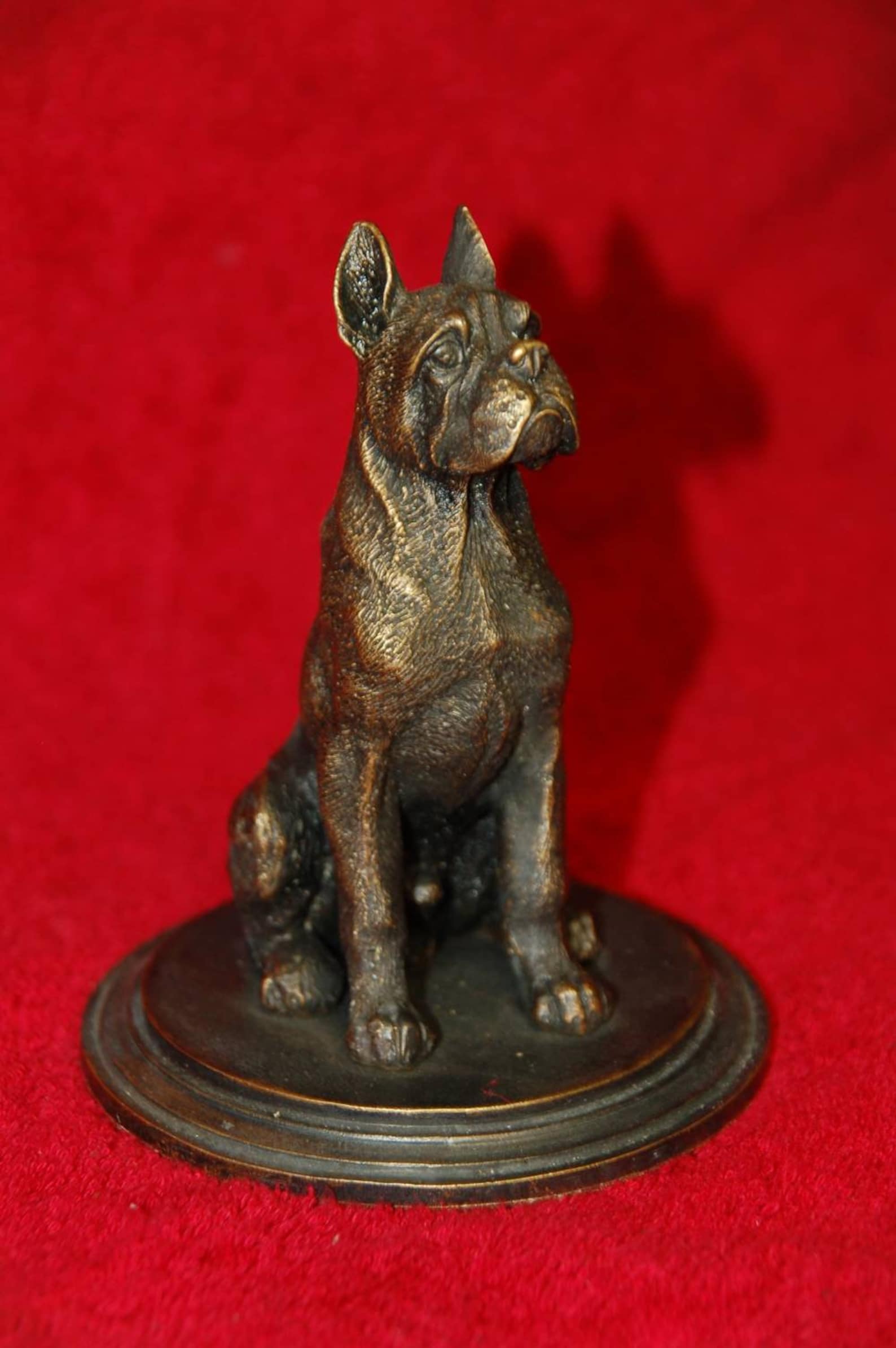 Cast bronze brass boxer dog sculpture exclusive handmade art Etsy