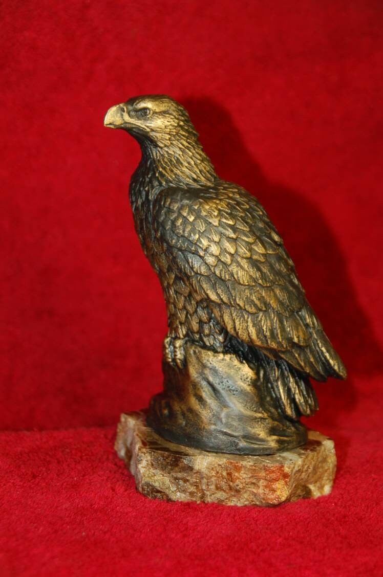 Vintage brass or bronze Eagle figurine exclusive handmade art Etsy